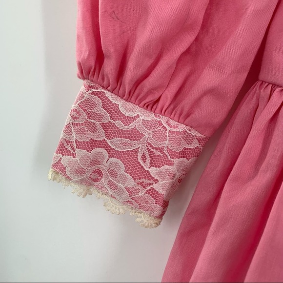 Vintage Mini World Girls Dress Size 6 Pink Ruffle Long Sleeves Party Full Circle - Picture 4 of 15